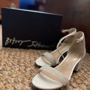 Betsey Johnson Ivory Mari Block Heel Evening Sandal